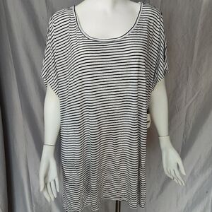 Lane Bryant 100% Rayon striped shirt lightweight